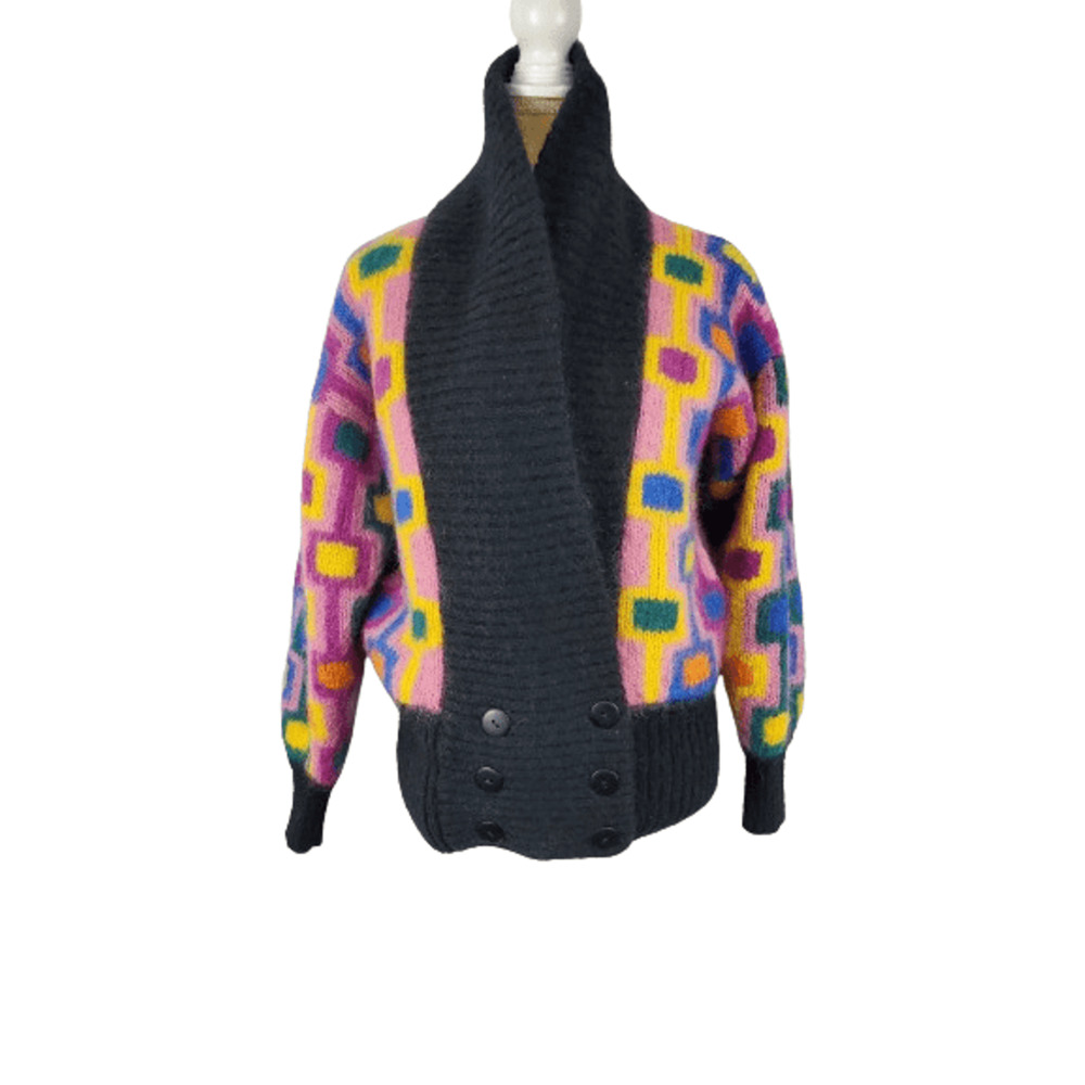 Vintage Aziza women's multicolor sweater cardigan size One Size Fit All